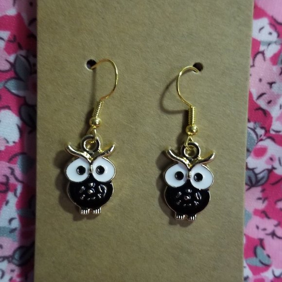 2 for $10 Cute Handmade Black Owl Earrings - Picture 1 of 3